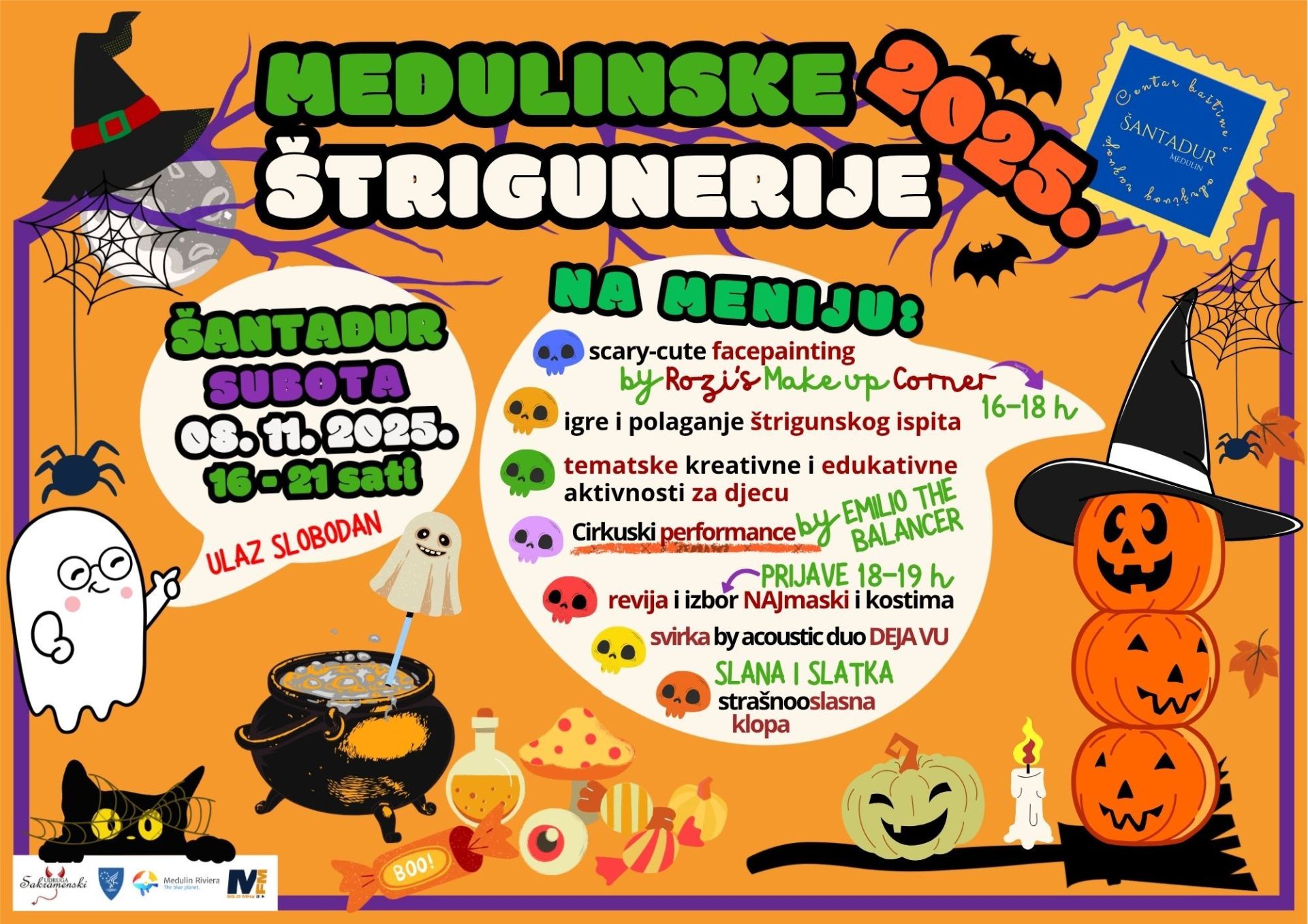 Ove subote, 08. studenog 2025., u centru Šantadur u Medulinu 5. izdanje „Medulinskih štrigunerija“